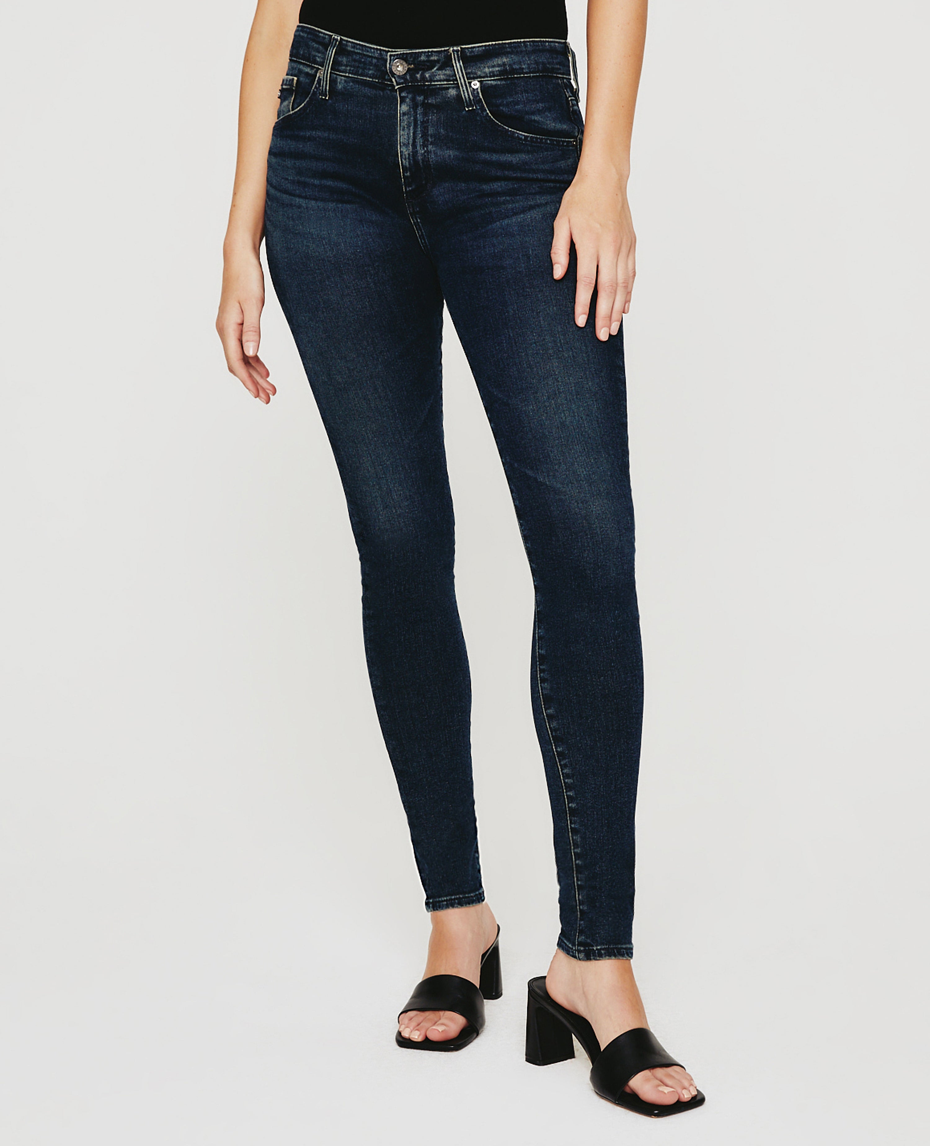 AG Adriano Goldschmied 29 High Rise factory Waisted Skinny Jeans Farrah Blue Brooks Dark