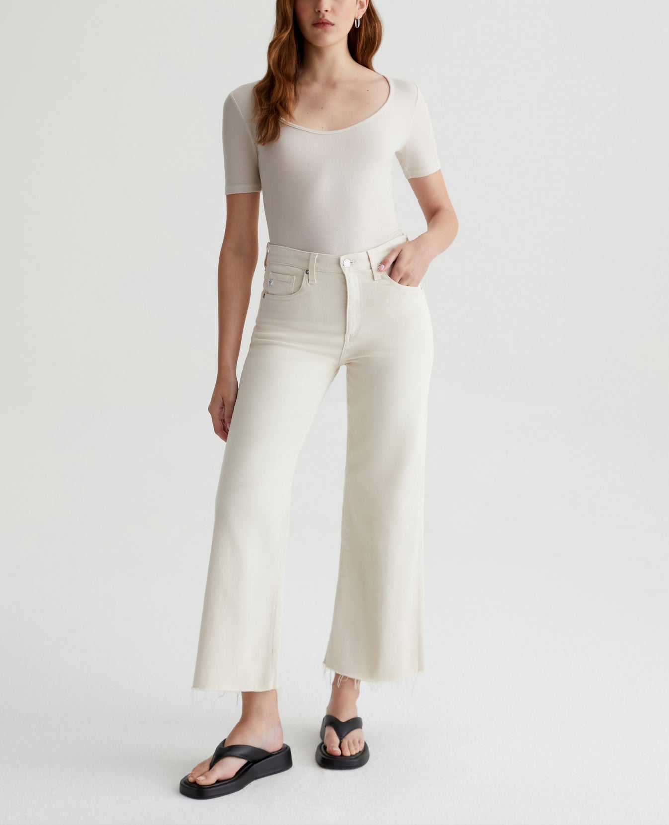 Saige Wide Leg Crop Dried Spring Womens Bottom Photo 1