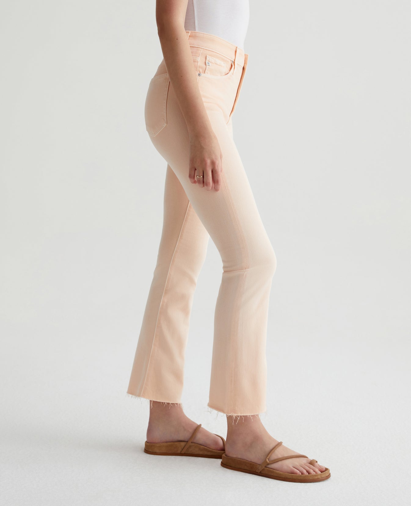 Farrah Boot Crop Hi-White Mellow Peach Womens Bottom Photo 4