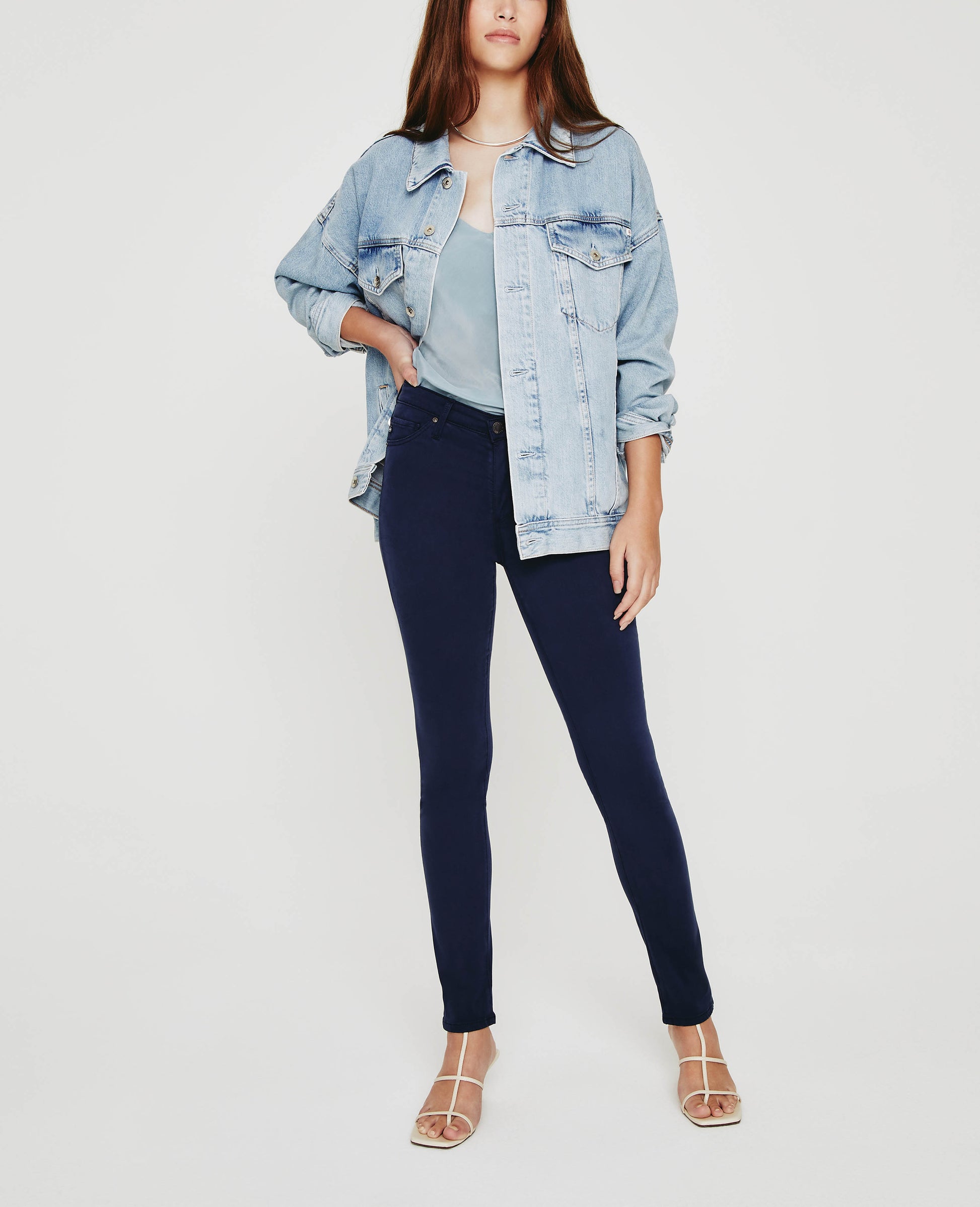 AG Prima Mid Rise Sateen Cigarette Jeans in Rooftop Garden
