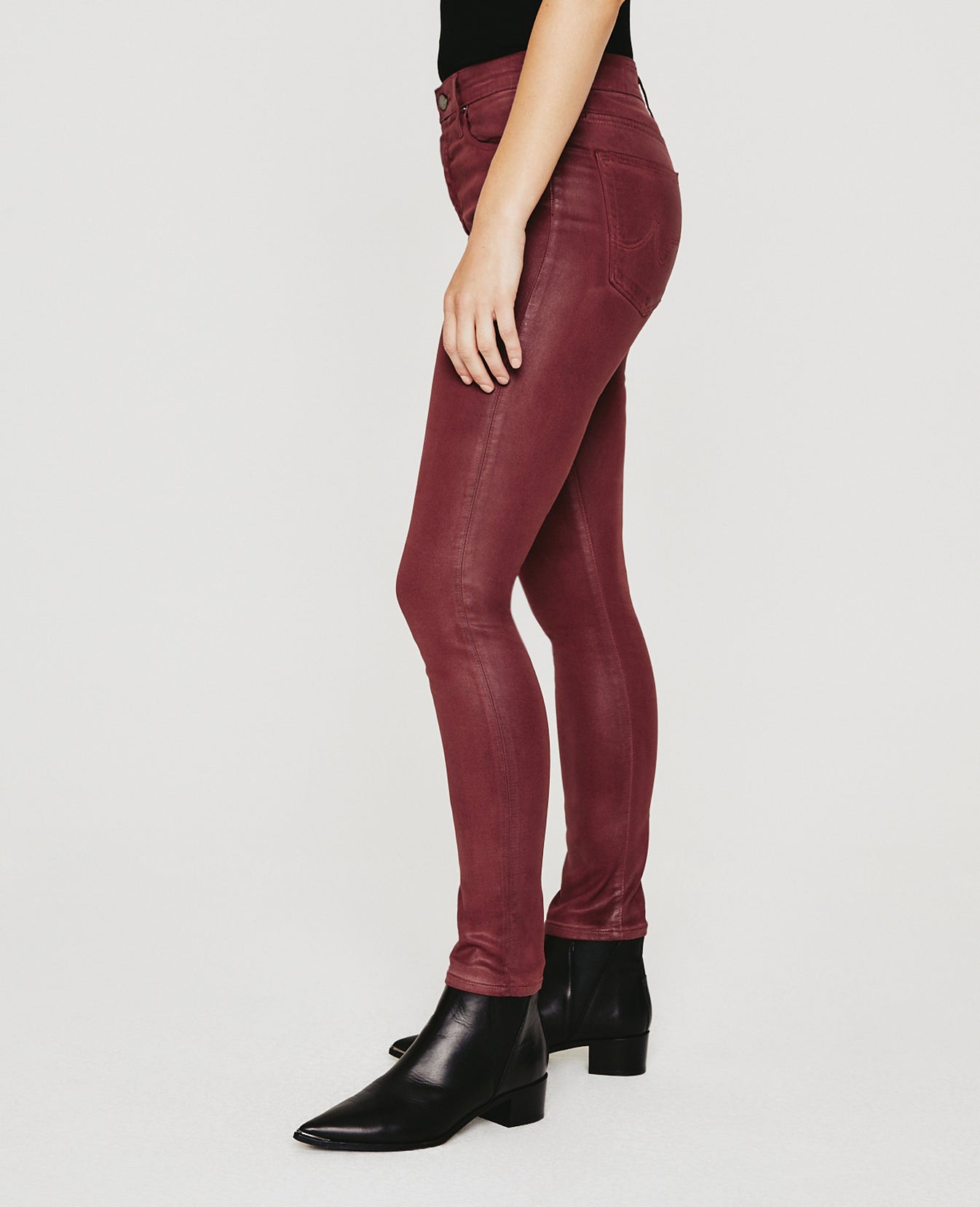 Farrah Skinny Ankle Leatherette Lt Dark Sangria Womens Bottom Photo 4