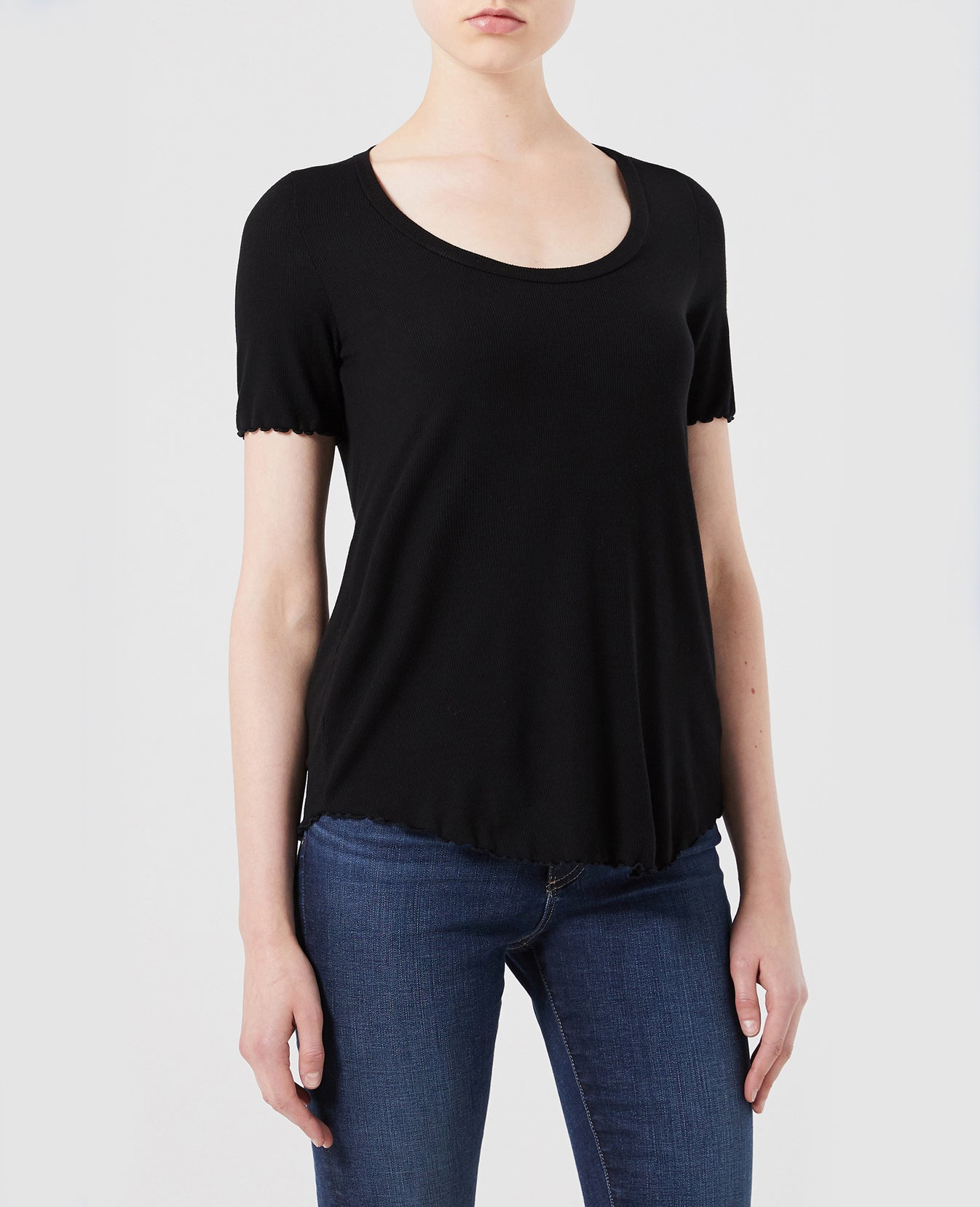 Tanner U Neck Shirt True Black U Neck Tee Women Tops Photo 1