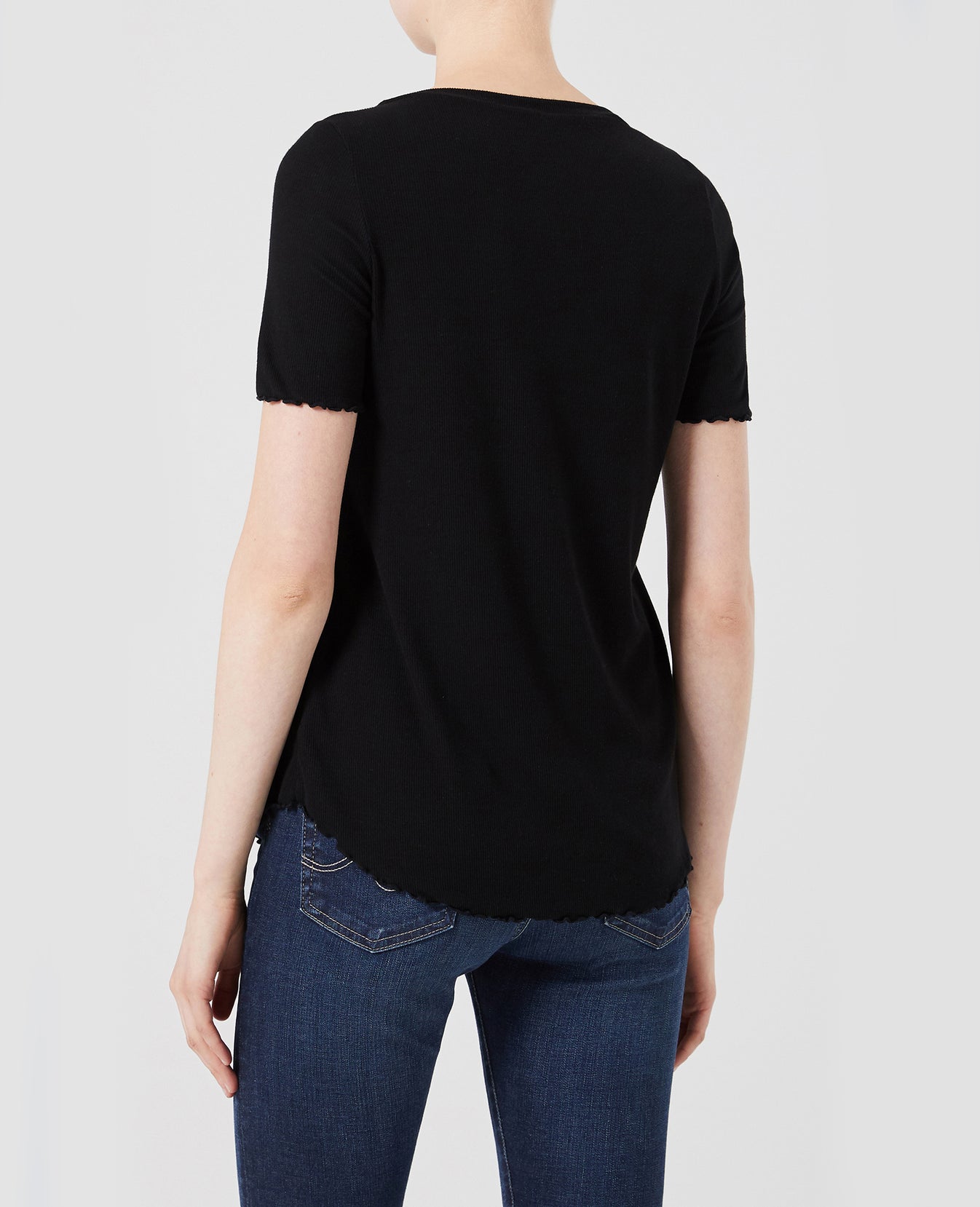 Tanner U Neck Shirt True Black U Neck Tee Women Tops Photo 2