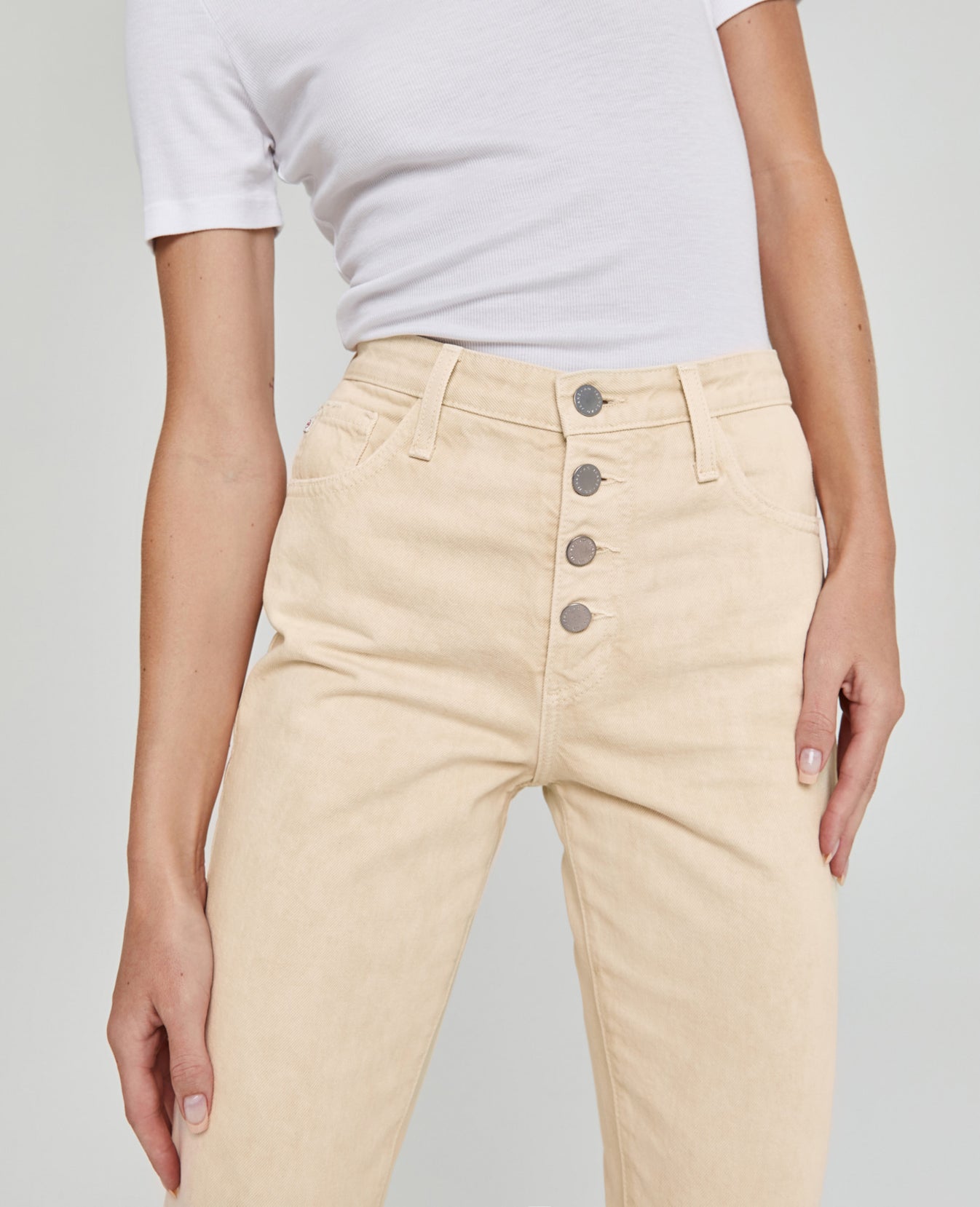 Isabelle Button-Up Moonwash Mongoose Ultra High-Rise Straight Crop Women Bottoms Photo 3