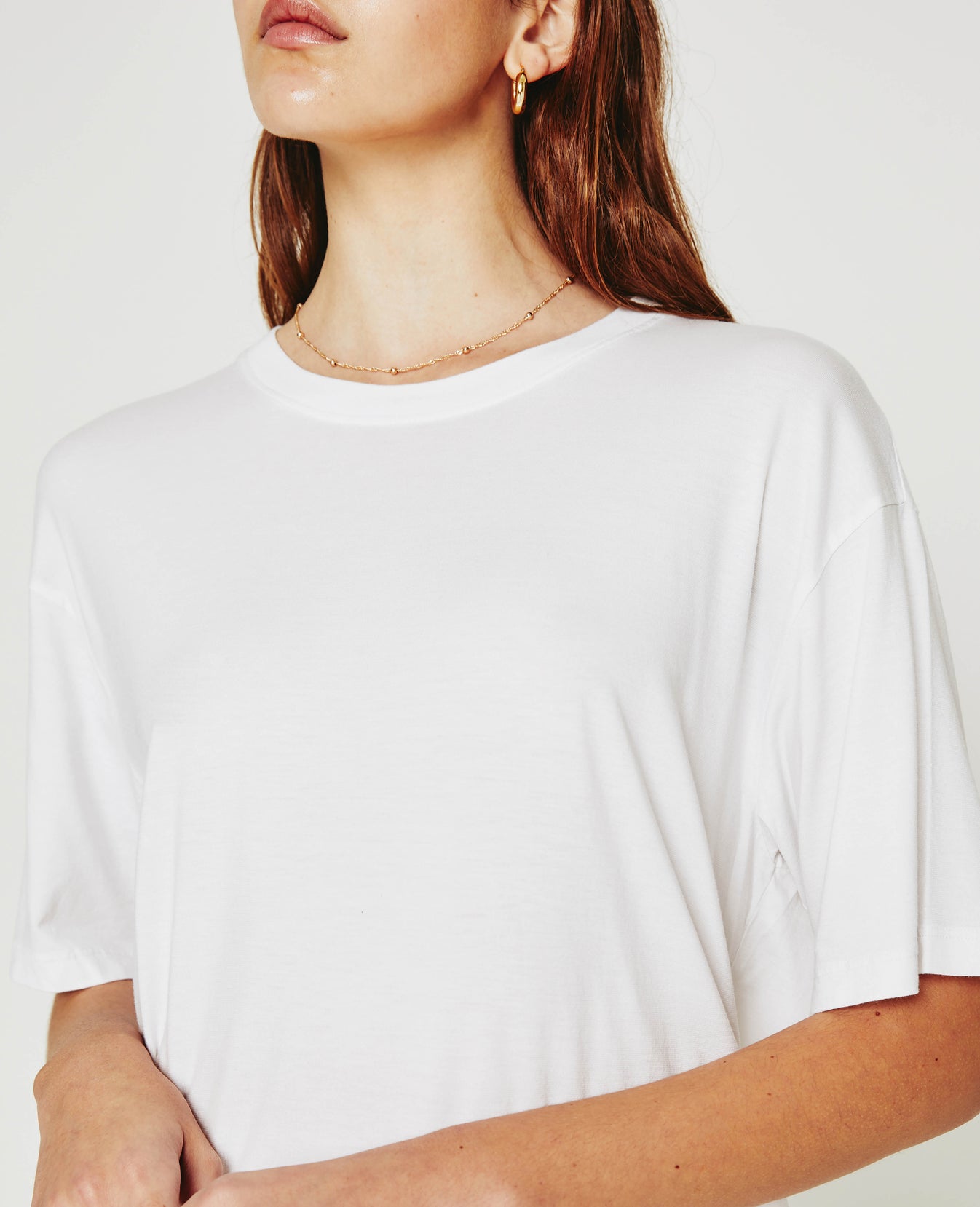 Karter Ex-Boyfriend True White Oversized Crew Neck Women Tops Photo 2