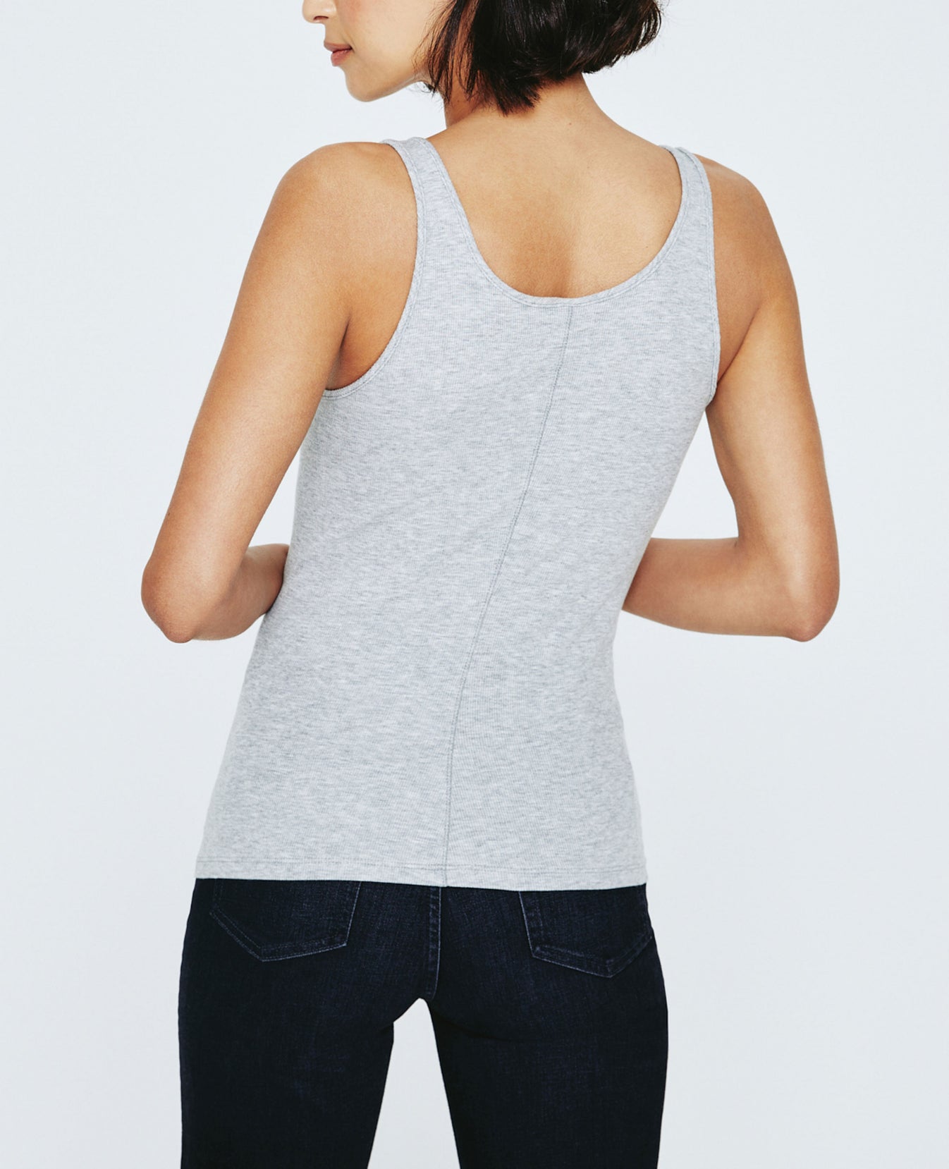 Penelope Classic Scoop Neck Tank Heather Grey Ribbed Knit Collection Women Tops Photo 3