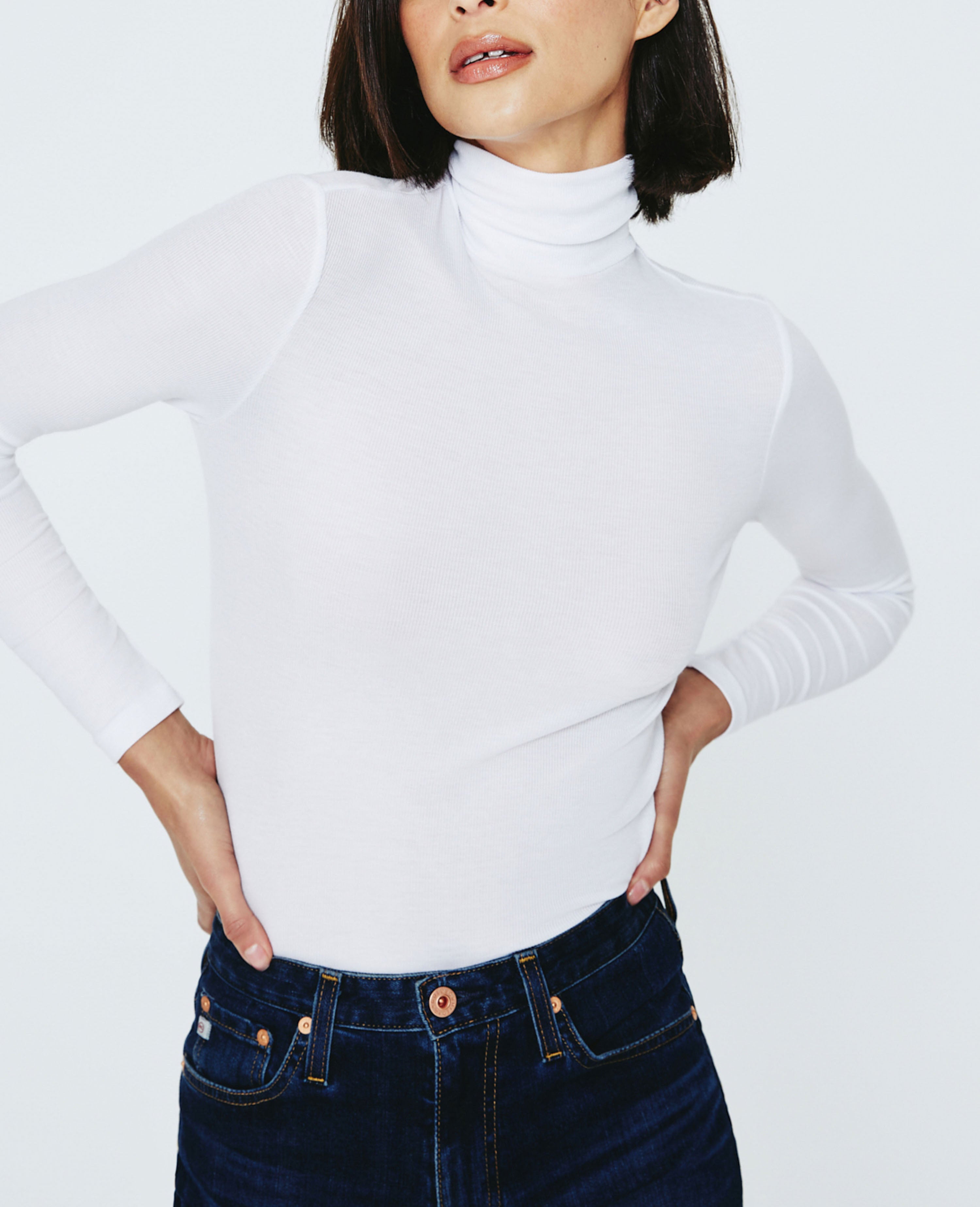 Womens Edie Long Sleeve Turtleneck True White