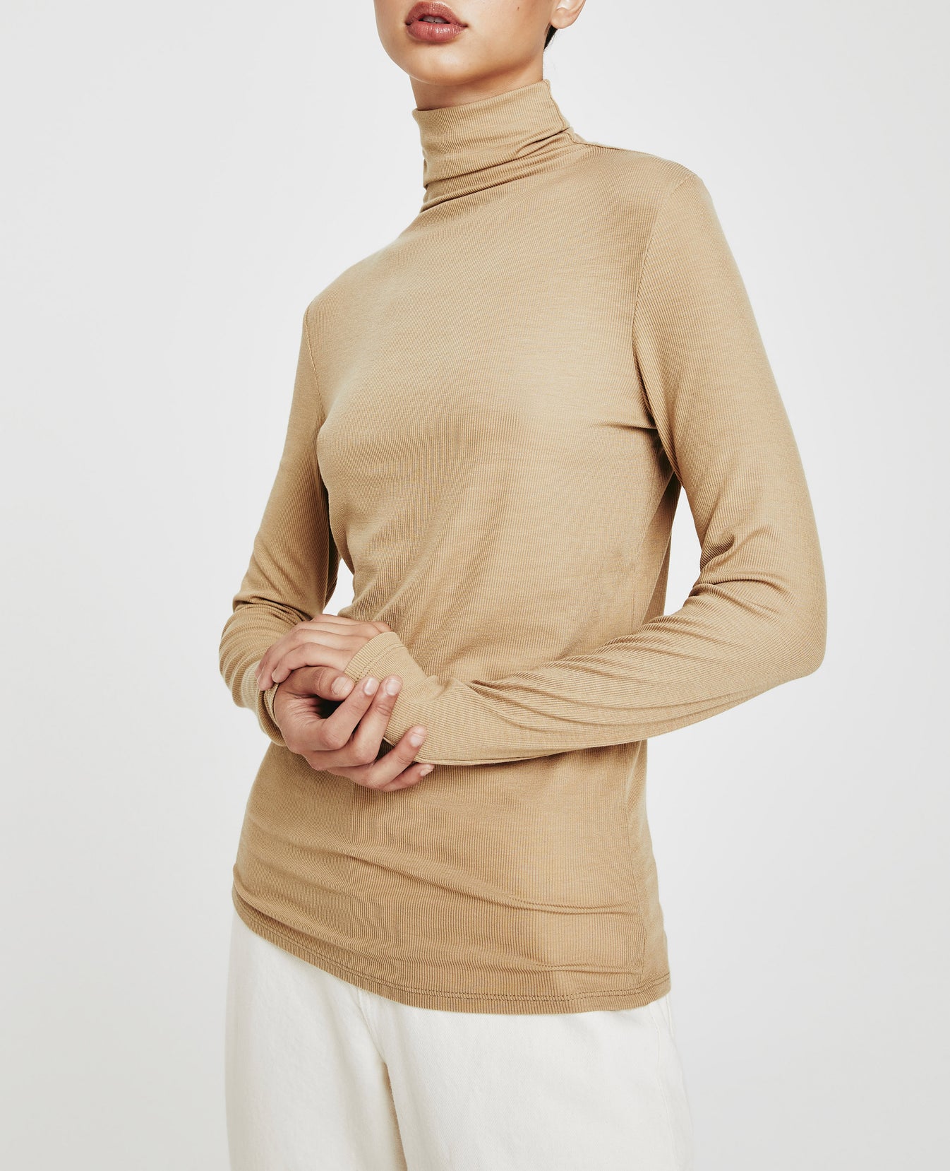 Chels Turtleneck Brass Afternoon Slim Turtleneck Women Tops Photo 1