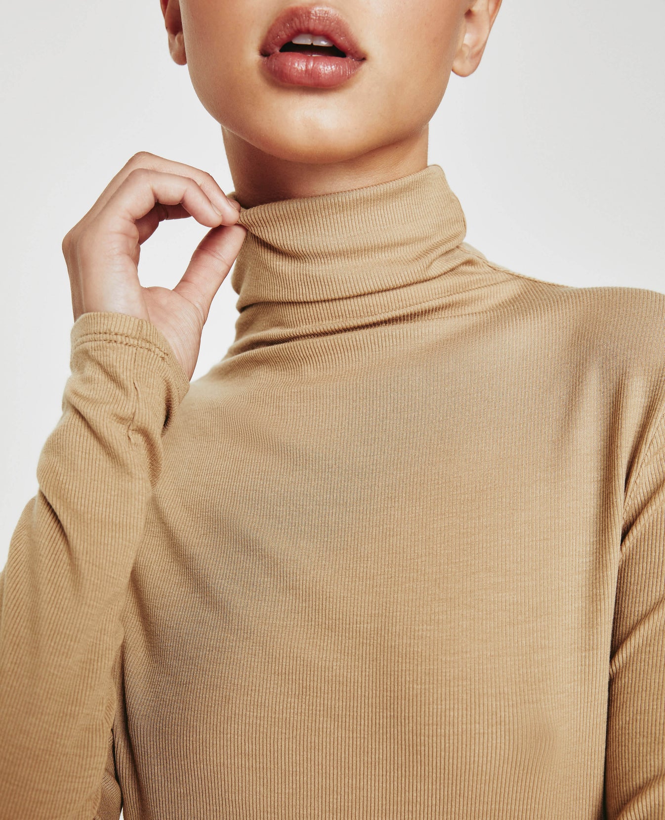 Chels Turtleneck Brass Afternoon Slim Turtleneck Women Tops Photo 2