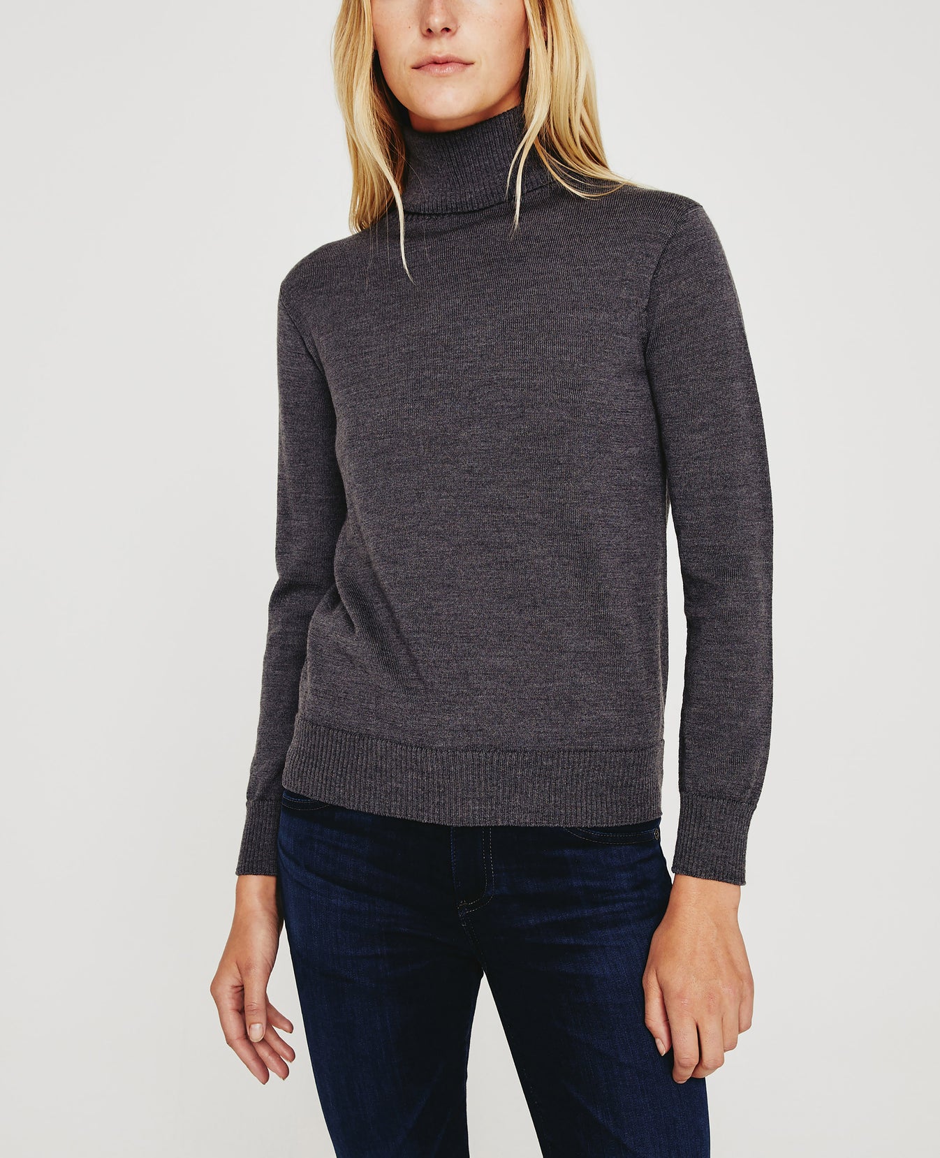 Zuri Turtleneck Heather Charcoal Womens Top Photo 1